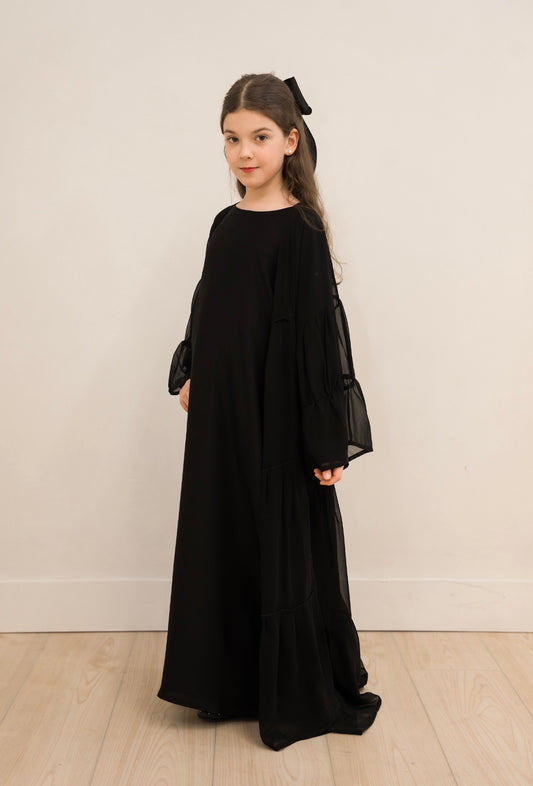 Mini Me-Tiered pleated Black