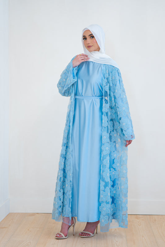 Pearled Petal in Sky Blue