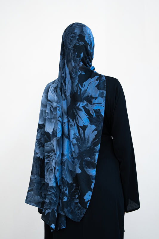 Blue Blossom In Black