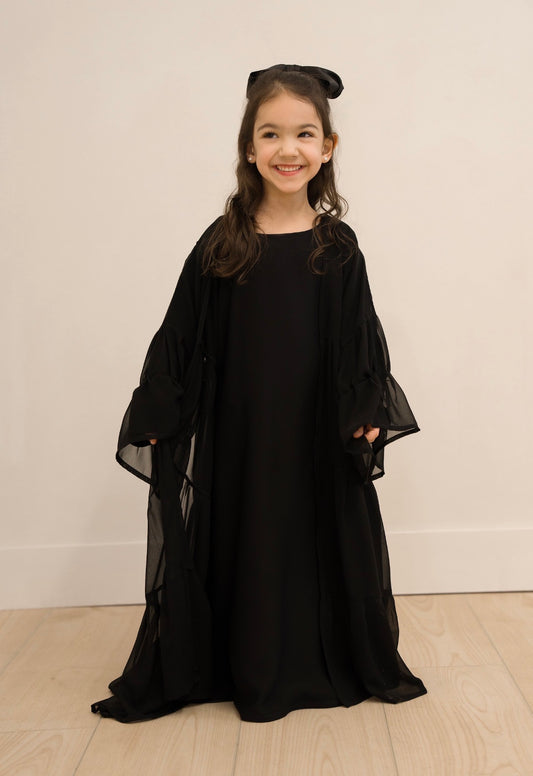 Mini Me-Tiered pleated Black