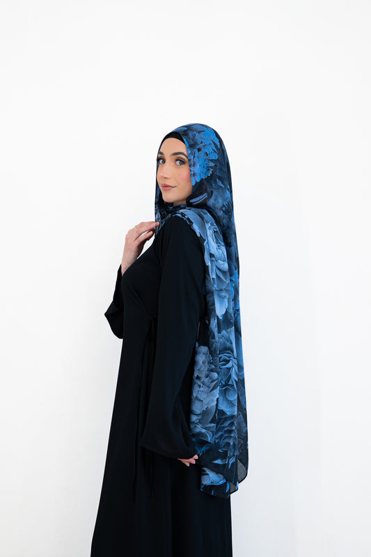 Blue Blossom In Black