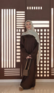 Razan-Buttery Brown Soft Abaya