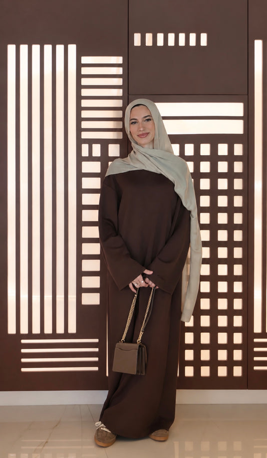 Razan-Buttery Brown Soft Abaya
