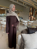Razan-Buttery Brown Soft Abaya