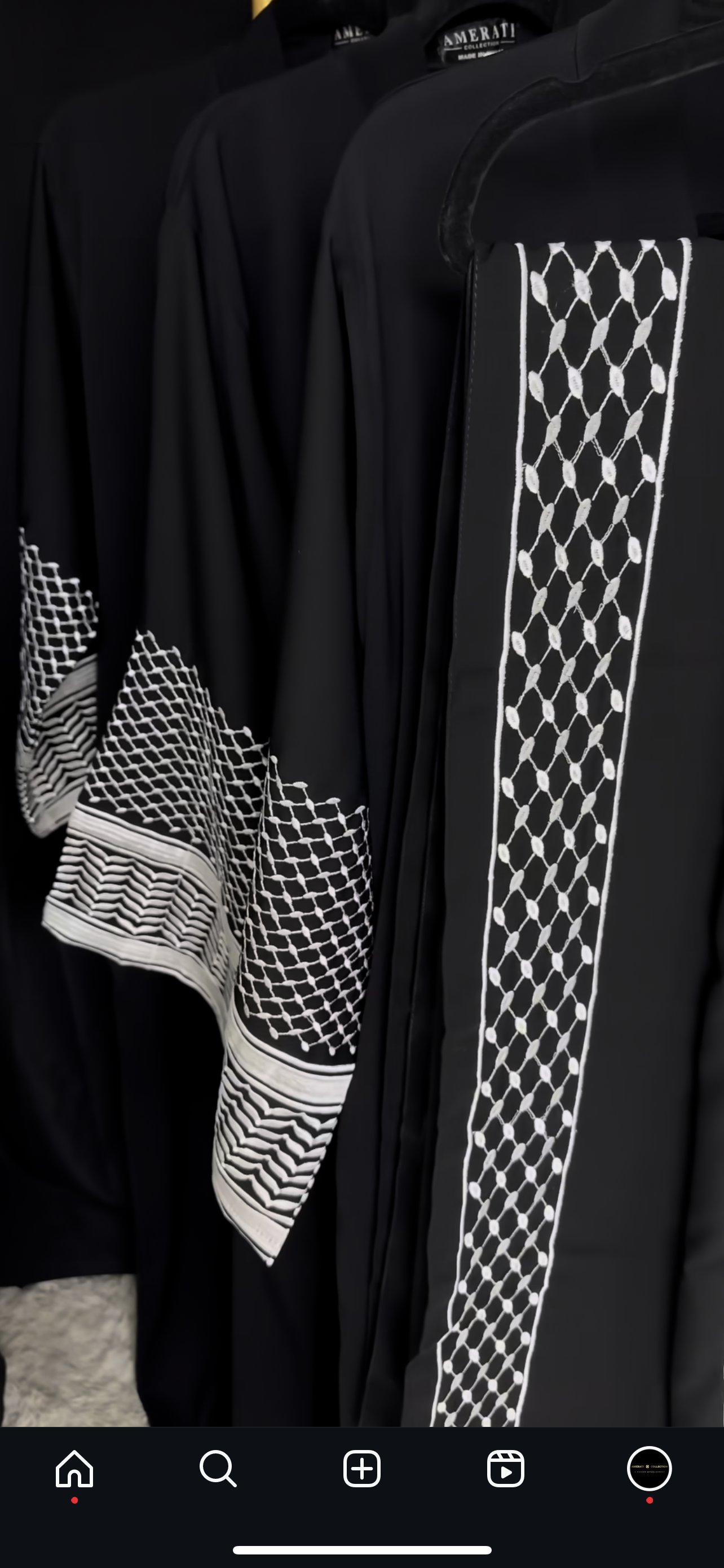 Black Keffiyeh Zoom Fabric Abaya