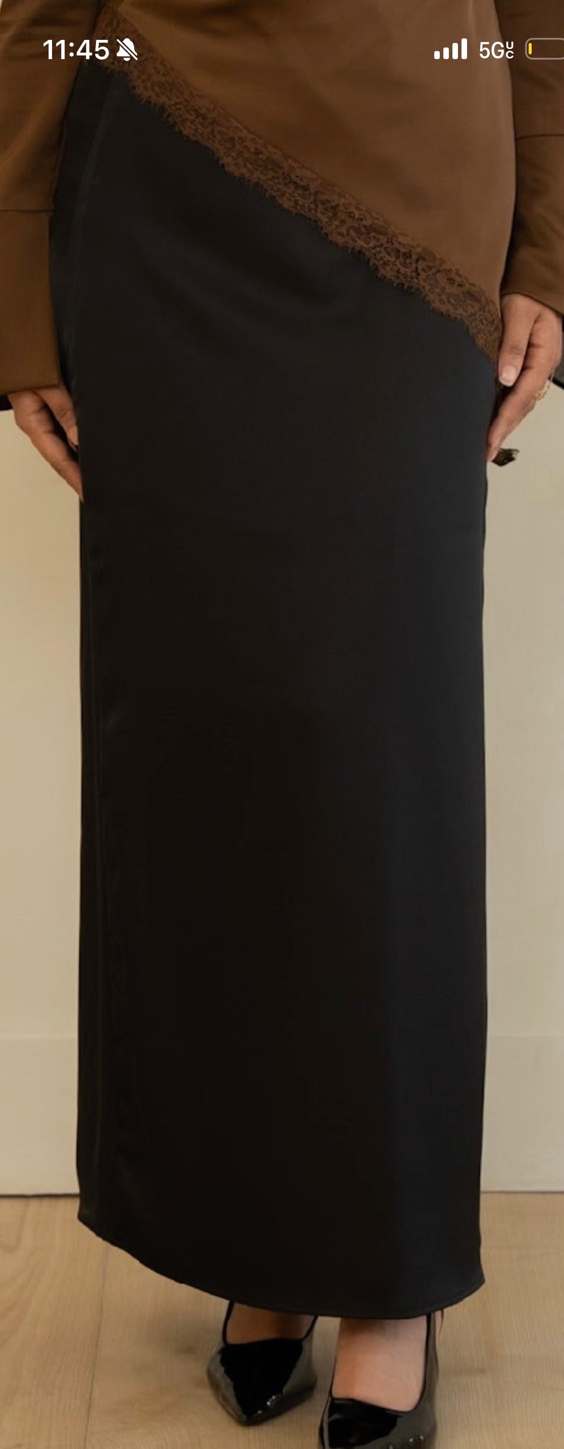 Suha Satin Skirt - Black