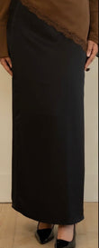 Suha Satin Skirt - Black