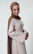 Brown Plain Crinkle Modal