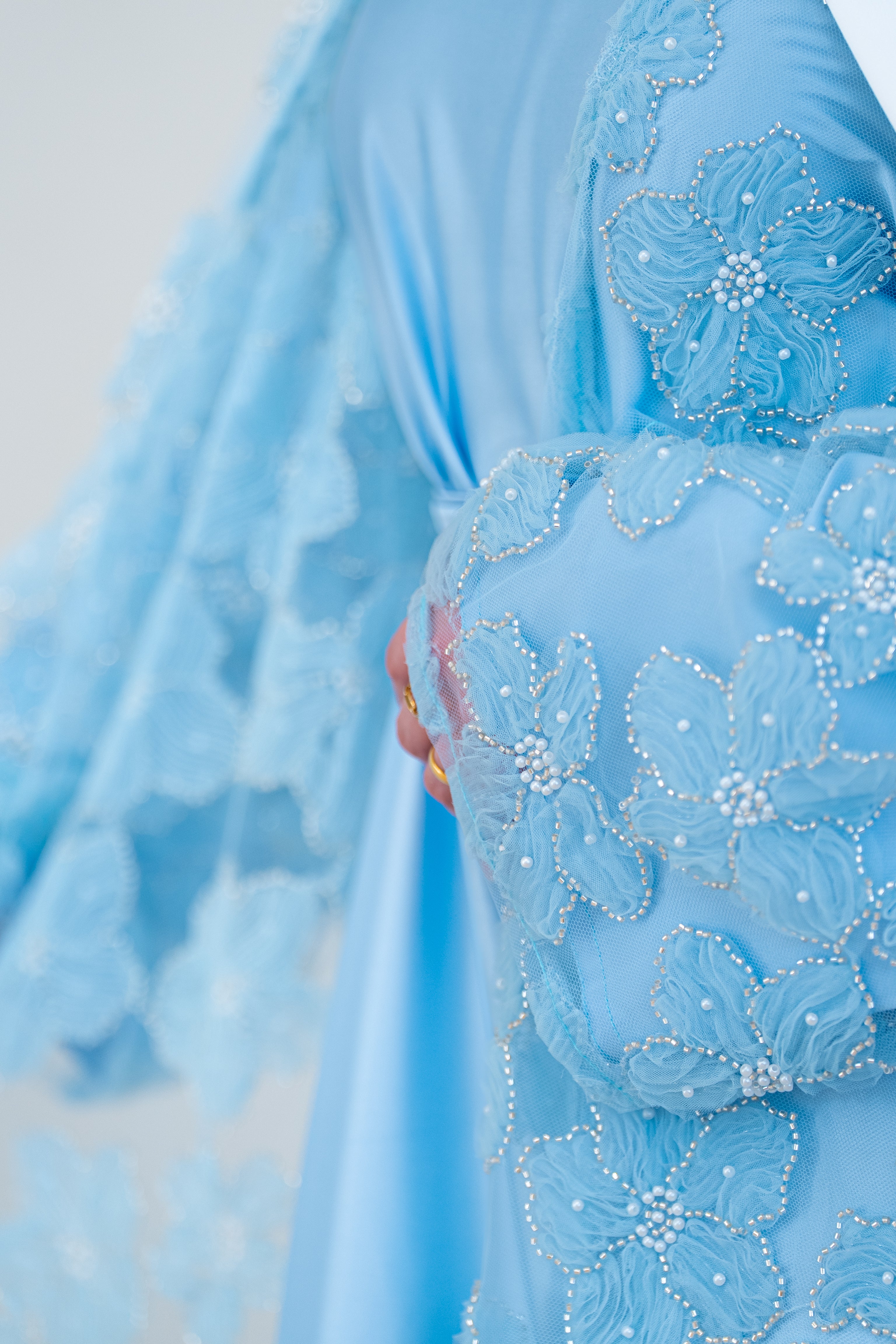 Pearled Petal in Sky Blue