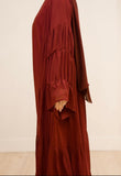 Tiered Pleated Maroon