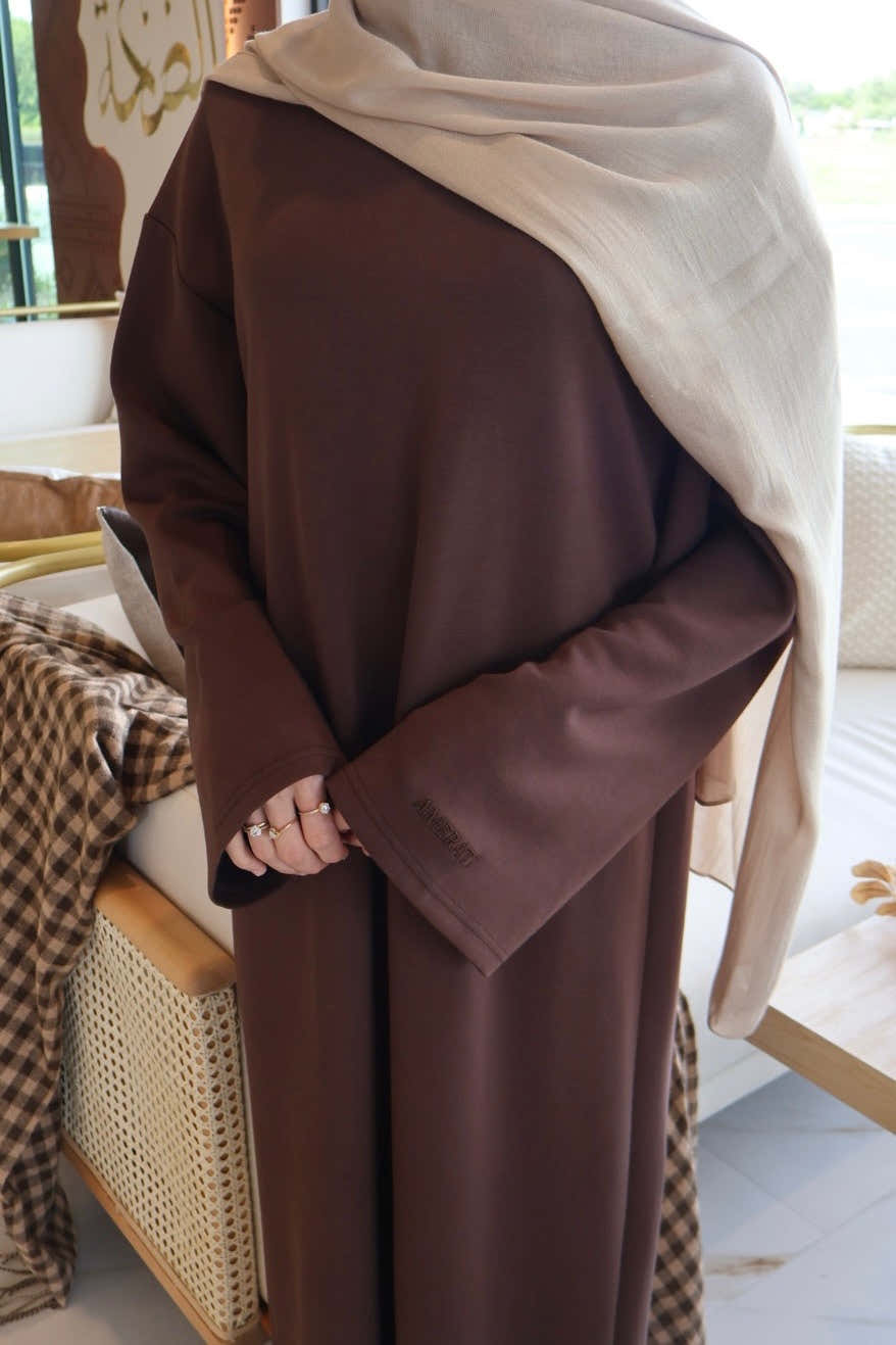Razan-Buttery Brown Soft Abaya