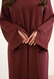 Basma Bow Abaya-Maroon