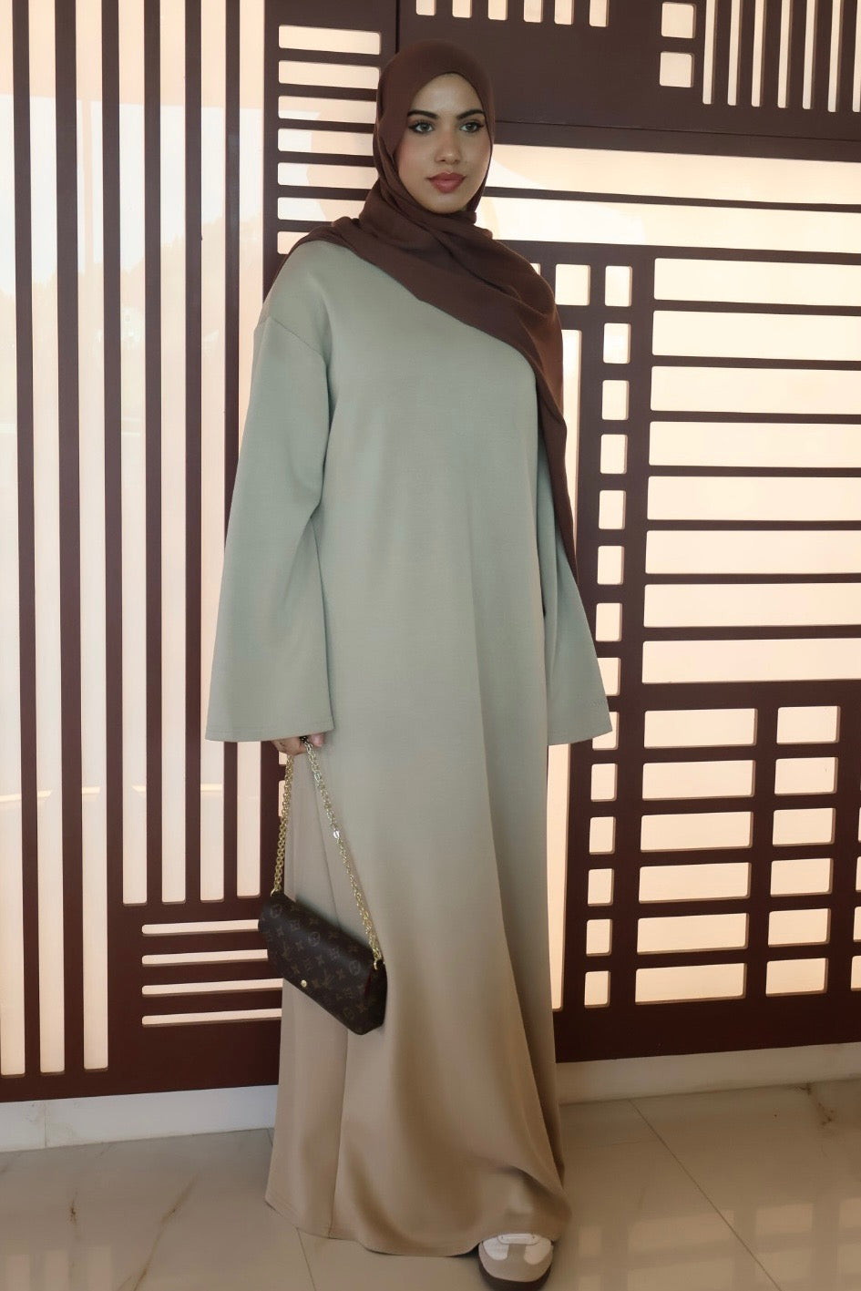 Razan-Buttery Beige Soft Abaya