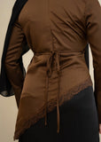 Suha Satin Top- Brown