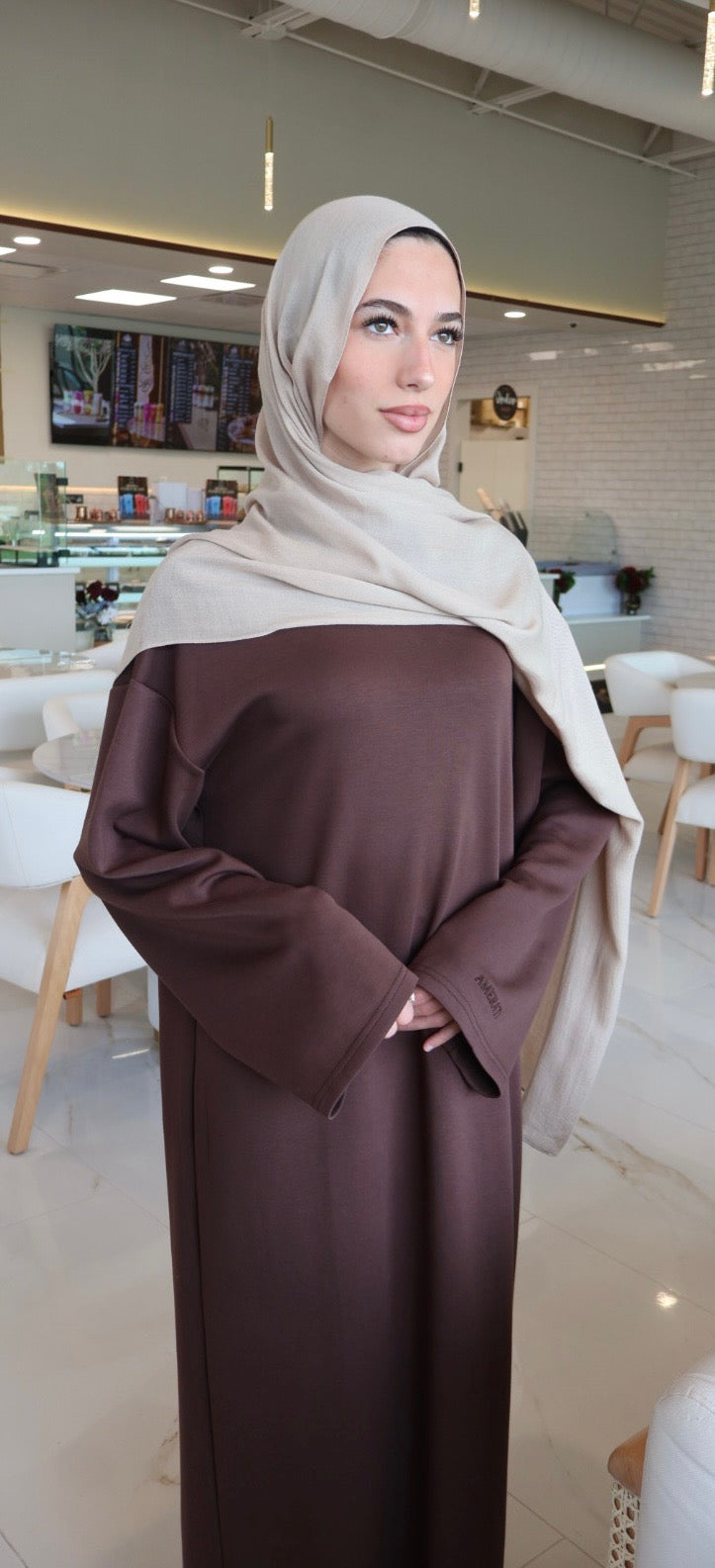Razan-Buttery Brown Soft Abaya