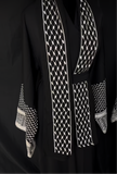 Black Keffiyeh Zoom Fabric Abaya