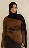 Suha Satin Top- Brown