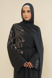 Tesnem Beaded abaya- Teal